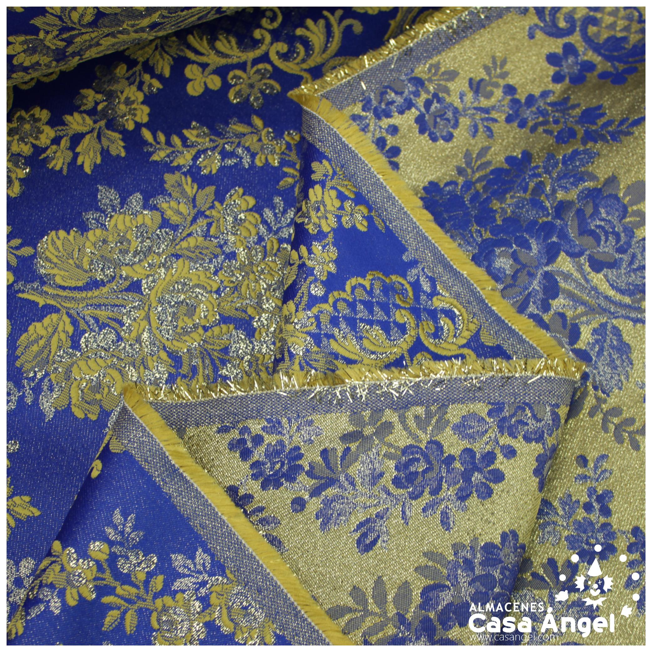 BROCADO AZUL DE FLORES SERIE ALDAYA 280cm