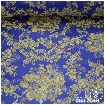 BROCADO AZUL DE FLORES SERIE ALDAYA 280cm