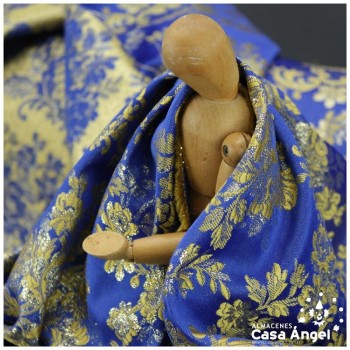 BROCADO AZUL DE FLORES SERIE ALDAYA 280cm