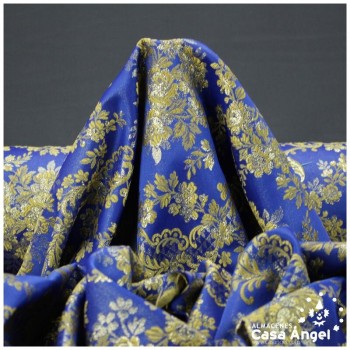 BROCADO AZUL DE FLORES SERIE ALDAYA 280cm