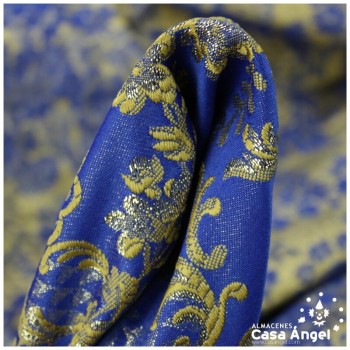 BROCADO AZUL DE FLORES SERIE ALDAYA 280cm