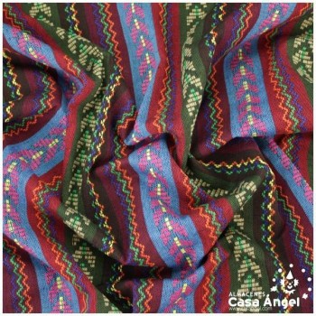 TELA BAYADERA MULTICOLOR SERIE TRIBUS 150cm SUFRAGUA