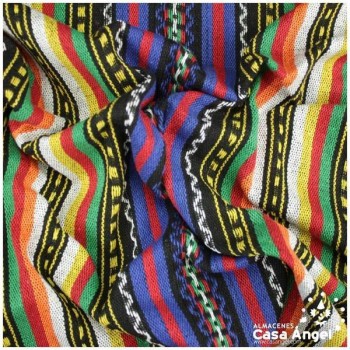 TELA BAYADERA MULTICOLOR SERIE TRIBUS 150cm TAÍNO