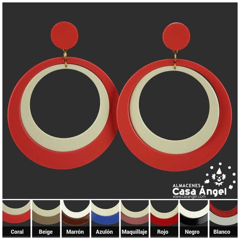 PENDIENTES FLAMENCOS DE AROS BICOLOR