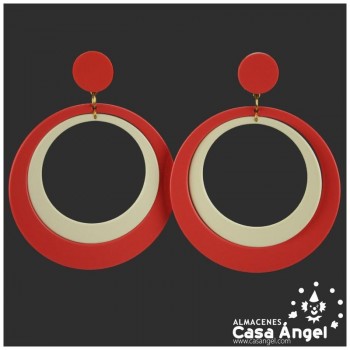 PENDIENTES FLAMENCOS DE AROS BICOLOR