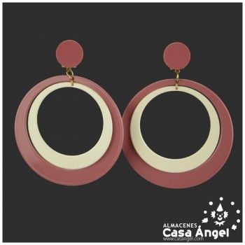 PENDIENTES FLAMENCOS DE AROS BICOLOR