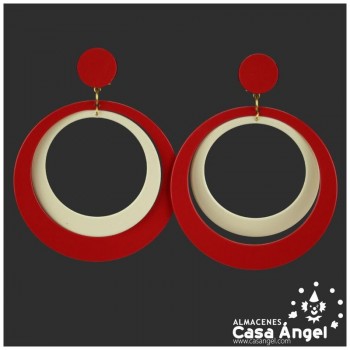 PENDIENTES FLAMENCOS DE AROS BICOLOR