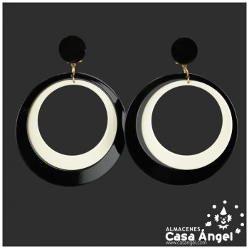 PENDIENTES FLAMENCOS DE AROS BICOLOR