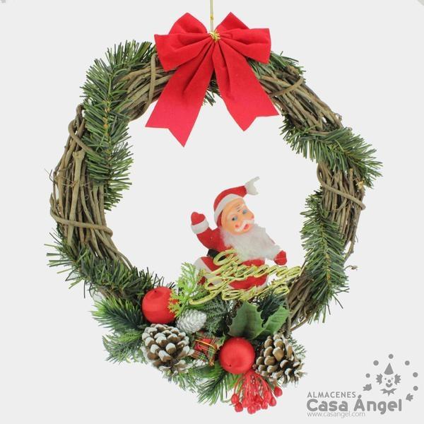 CORONA DE RAMAS CON PAPÁ NOEL 30cm