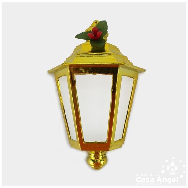 FAROL ORO CON PAPÁ NOEL 19cm