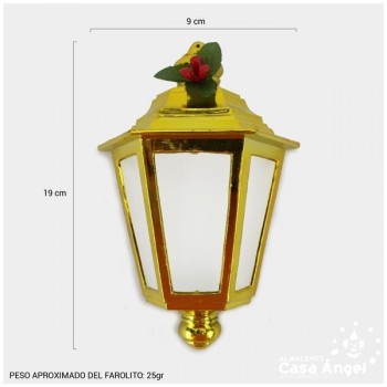 FAROL ORO CON PAPÁ NOEL 19cm