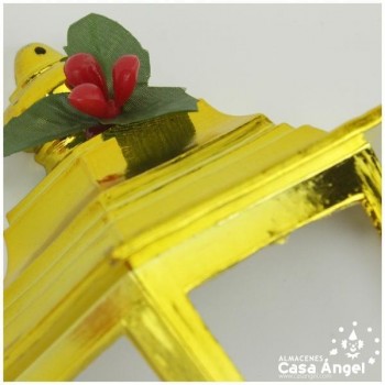 FAROL ORO CON PAPÁ NOEL 19cm