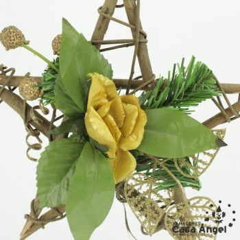 JUEGO ESTRELLAS DE NAVIDAD DE MADERA ORO 50cm