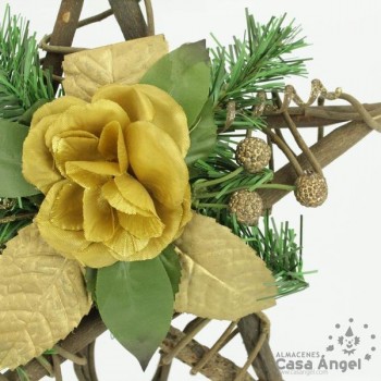 JUEGO ESTRELLAS DE NAVIDAD DE MADERA ORO 50cm