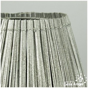 JARRÓN DEOVAL MADERA GLITTER PLATA 78cm