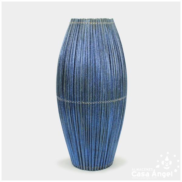 JARRÓN DEOVAL MADERA GLITTER AZUL 78cm