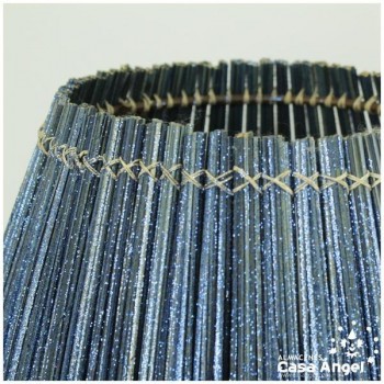 JARRÓN DEOVAL MADERA GLITTER AZUL 78cm