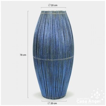 JARRÓN DEOVAL MADERA GLITTER AZUL 78cm