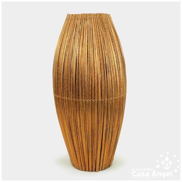 JARRÓN DEOVAL MADERA GLITTER COBRE 78cm