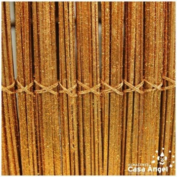 JARRÓN DEOVAL MADERA GLITTER COBRE 78cm
