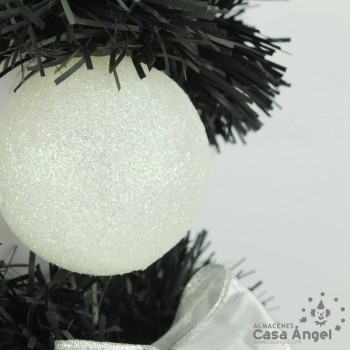 GUIRNALDA ESPUMILLÓN NEGRO CON BOLAS BLANCAS 180cm