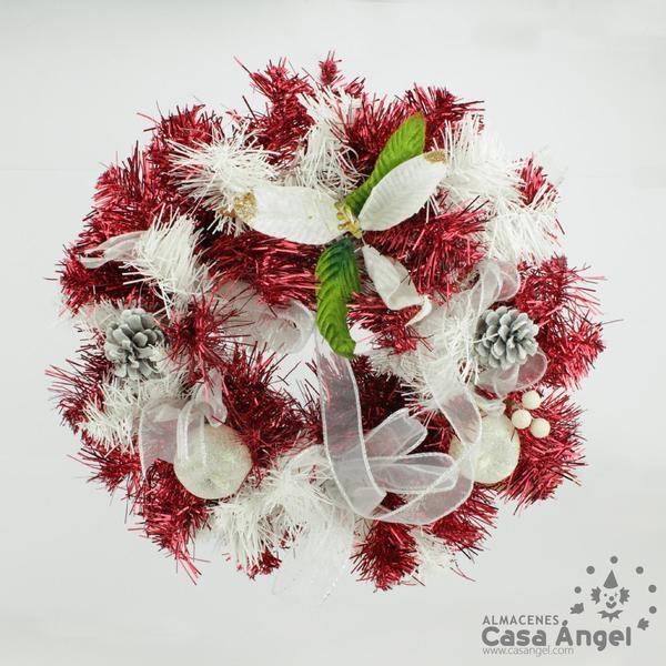 CORONA ROJA DECORACIÓN NAVIDAD 35cm