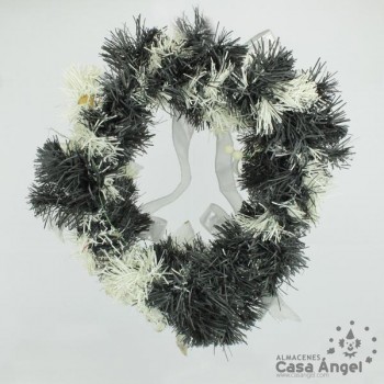 CORONA NEGRA DECORACIÓN NAVIDAD 35cm