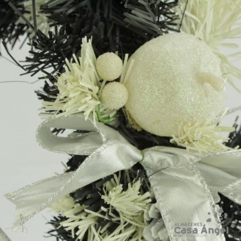 CORONA NEGRA DECORACIÓN NAVIDAD 35cm
