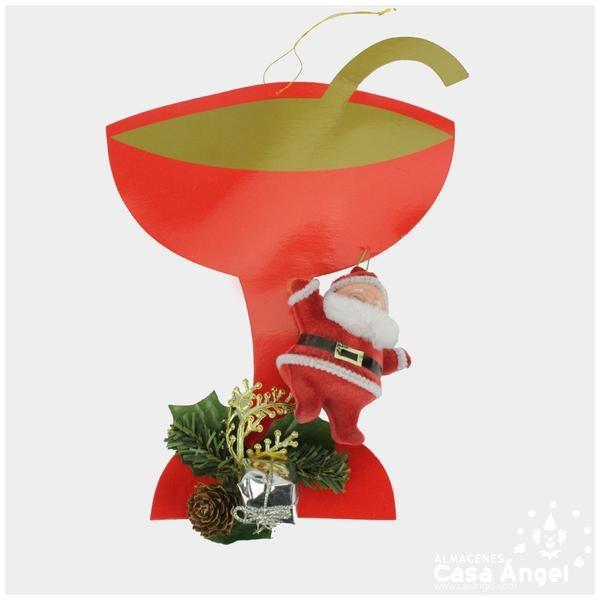 COLGANTE CABEZA PAPÁ NOEL 18cm