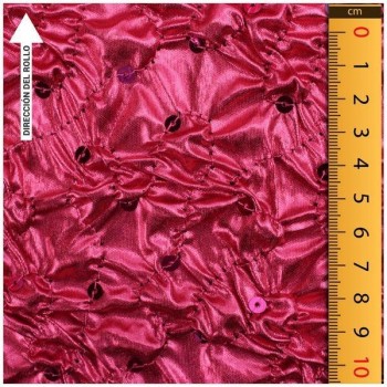 LYCRA FUCSIA ARRUGADA CON LENTEJUELAS BORDADAS SERIE APOLO 130cm