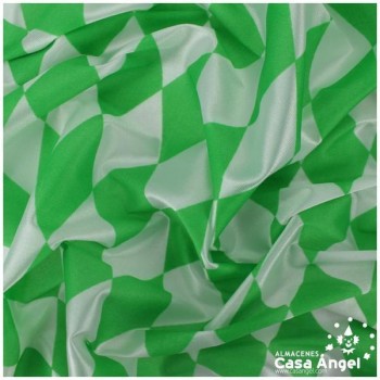 RASETE ESTAMPADO CON ROMBOS VERDE Y BLANCO SERIE ARLEKIN 150cm