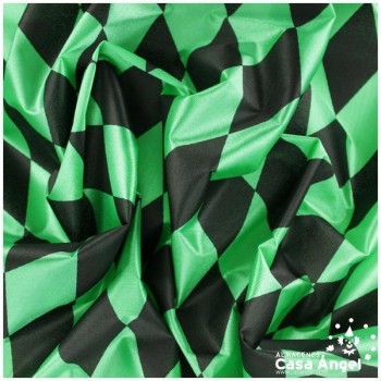 RASETE ESTAMPADO CON ROMBOS VERDE Y NEGRO SERIE ARLEKIN 150cm