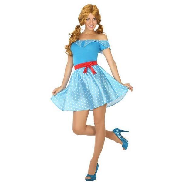 VESTIDO PIN UP AÑOS 50 AZUL MUJER