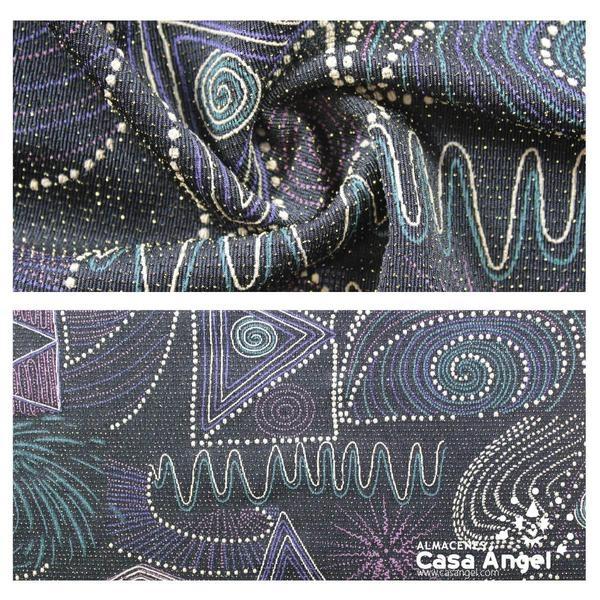 TELA PUNTO LAMÉ ESTAMPADA SERIE AZTEK ANCHO 150cm