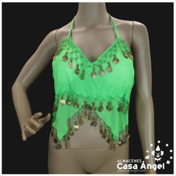 TOP SUJETADOR DE BAILE ÁRABE CON MONEDAS