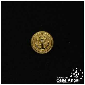 BOTÓN ANCLA PLÁSTICO BARNIZADO ORO 23mm BOLSA 6uds
