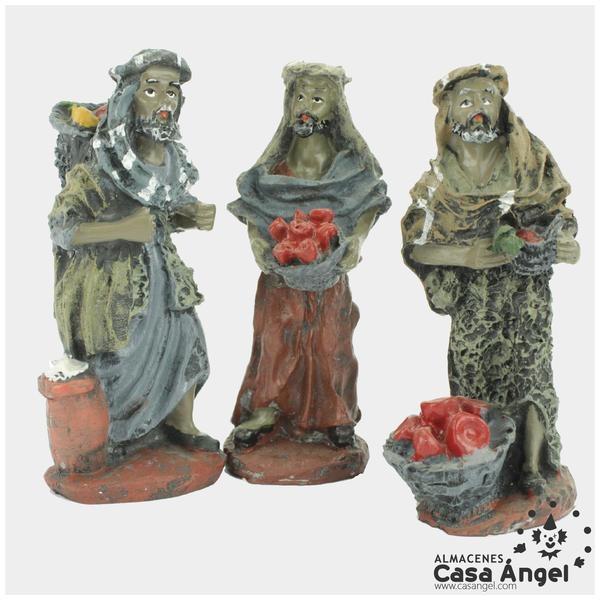 FIGURAS MERCADERES PORTAL DE BELÉN SET DE 3 UNIDADES