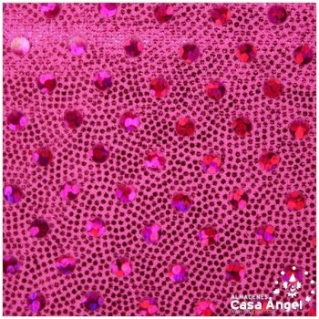 LYCRA FUCSIA LENTEJUELAS Y MICROPUNTOS SERIE BONNY 150cm
