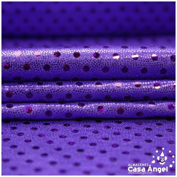 LYCRA MORADA LENTEJUELAS Y MICROPUNTOS SERIE BONNY 150cm