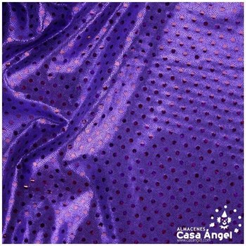 LYCRA MORADA LENTEJUELAS Y MICROPUNTOS SERIE BONNY 150cm