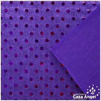 LYCRA MORADA LENTEJUELAS Y MICROPUNTOS SERIE BONNY 150cm