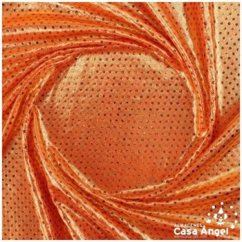 LYCRA NARANJA LENTEJUELAS Y MICROPUNTOS SERIE BONNY 150cm