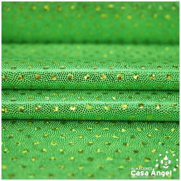 LYCRA VERDE PISTACHO LENTEJUELAS Y MICROPUNTOS SERIE BONNY 150cm