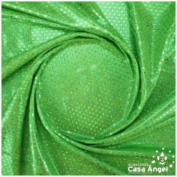 LYCRA VERDE PISTACHO LENTEJUELAS Y MICROPUNTOS SERIE BONNY 150cm