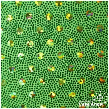 LYCRA VERDE PISTACHO LENTEJUELAS Y MICROPUNTOS SERIE BONNY 150cm