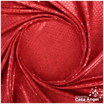 LYCRA ROJA LENTEJUELAS Y MICROPUNTOS SERIE BONNY 150cm