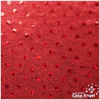 LYCRA ROJA LENTEJUELAS Y MICROPUNTOS SERIE BONNY 150cm