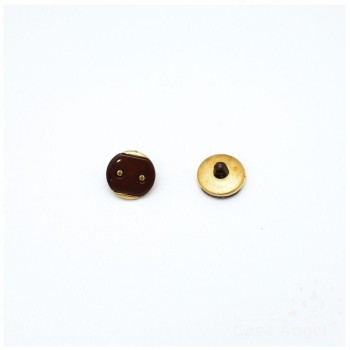 BOTÓN FANTASÍA MARRÓN Y DORADO DE 14mm Y 18mm BOLSA DE 5uds