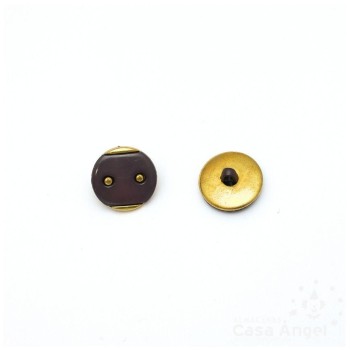 BOTÓN FANTASÍA MARRÓN Y DORADO DE 14mm Y 18mm BOLSA DE 5uds