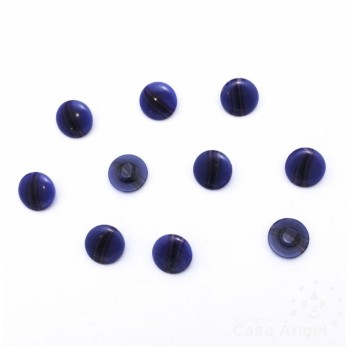 BOTÓN ACRÍLICO VÁSTAGO VETAS AZUL MARINO 11mm BOLSA 10uds